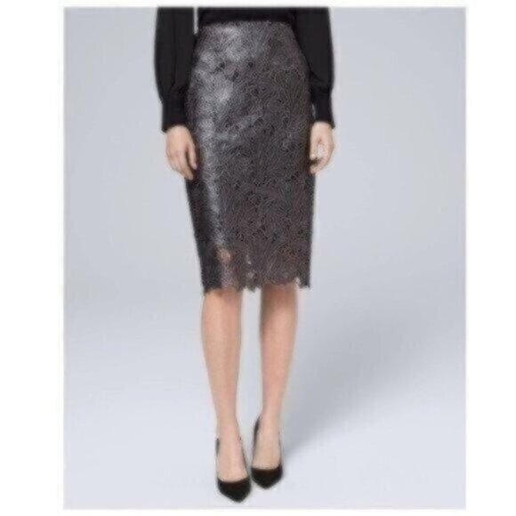 NWOT White House Black Market Lace Pencil Skirt - Picture 4 of 5